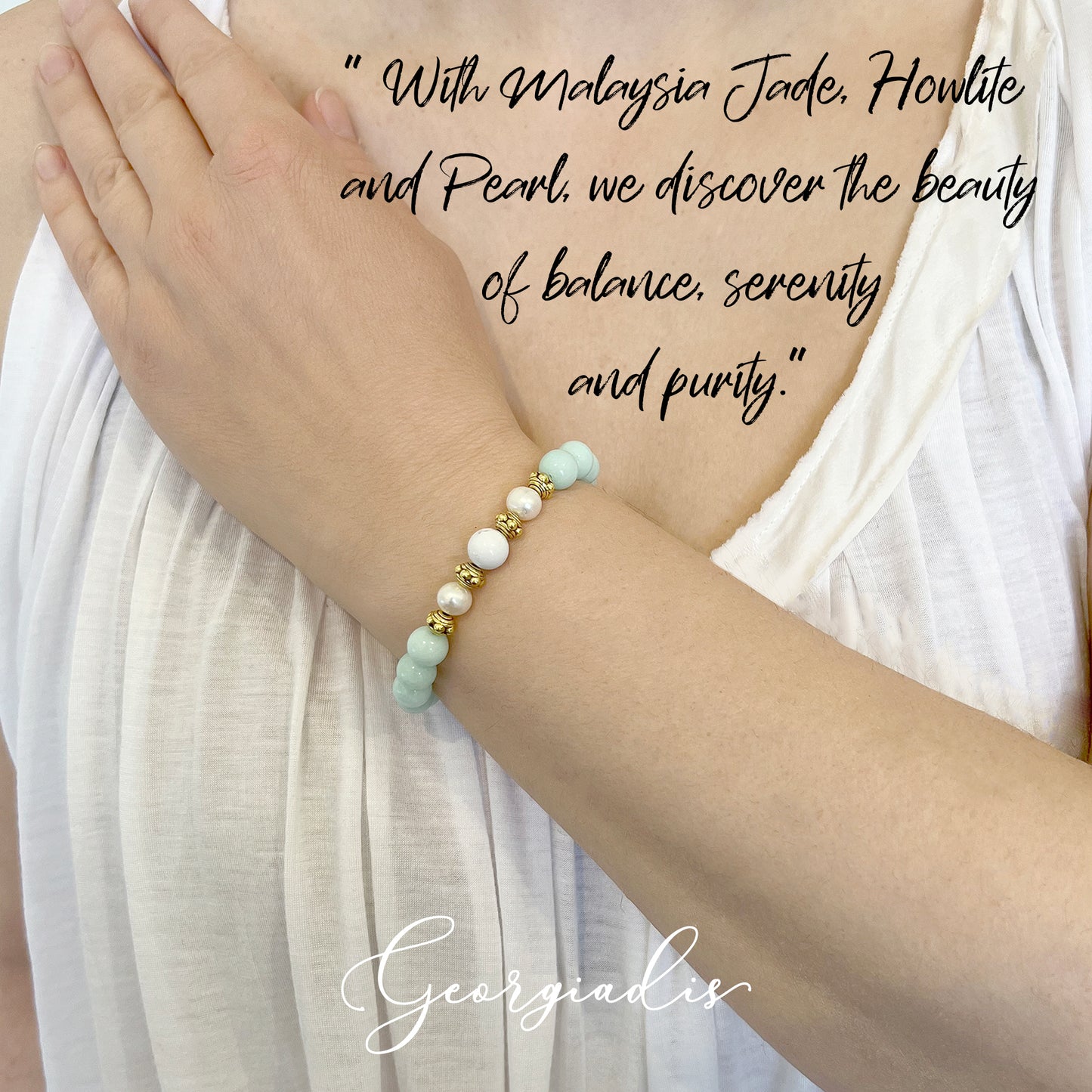 Beautiful Real Freshwater Pearls, Malaysia Jade and Howlite Bracelet, featuring Grade A, High Luster Pearls and Stunning Gemstones, Healing.