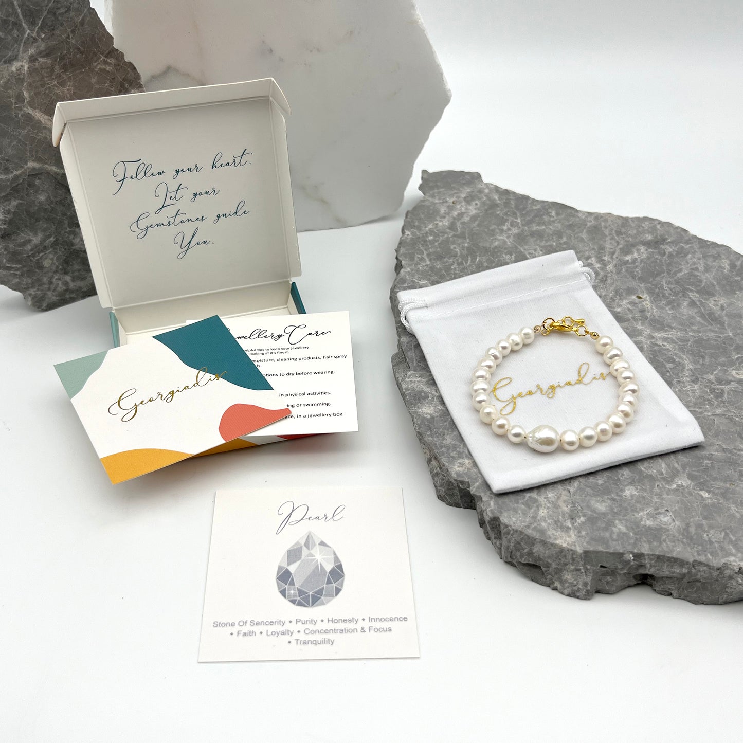Beautiful Genuine Grade A High Luster White Baroque Pearl and Pearls, 18k Gold Plated Lobster Clasp, Protection, Love, Intuition, Wisdom, Abundance.