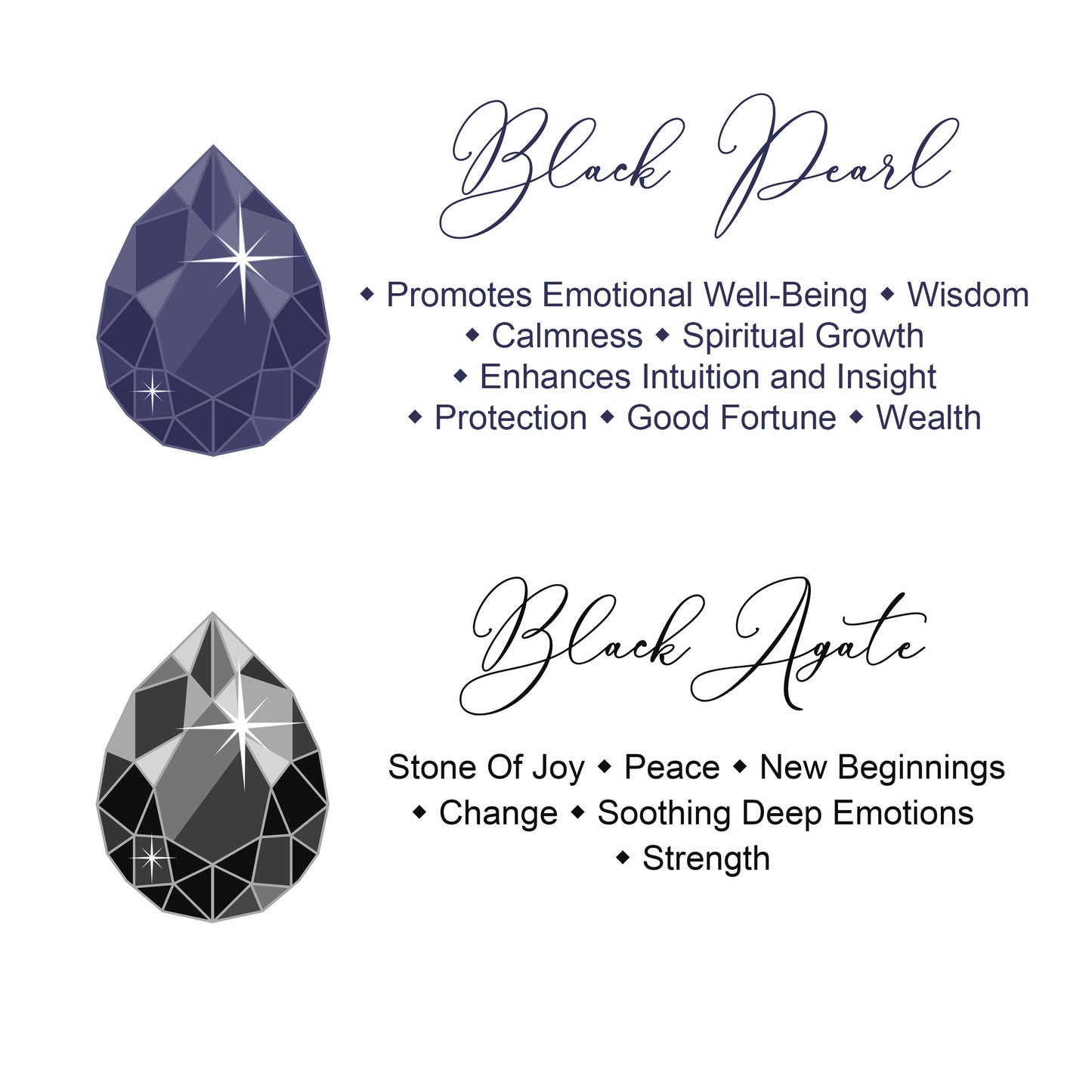 Beautiful Real Black Pearl & Black Agate Gemstone Bracelet, High Luster Grade A Pearl, Platinum Plated with Sparkling Rhinestone Spacers, Strength.