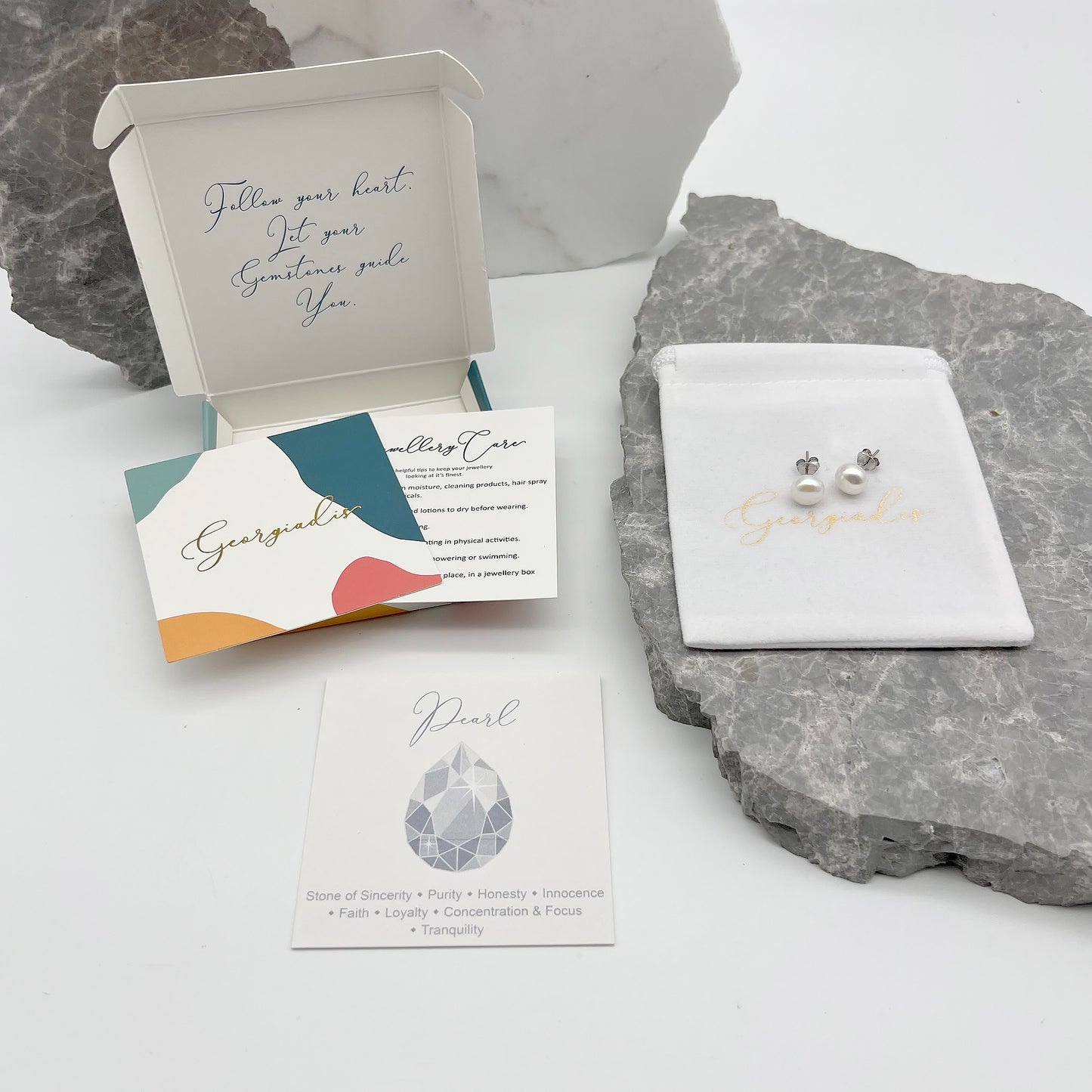 Genuine Freshwater Pearl Stud Earrings, featuring Grade AAA, High Lustre White Button Pearls and 925 Sterling Silver, Wealth, Prosperity, Intuition.