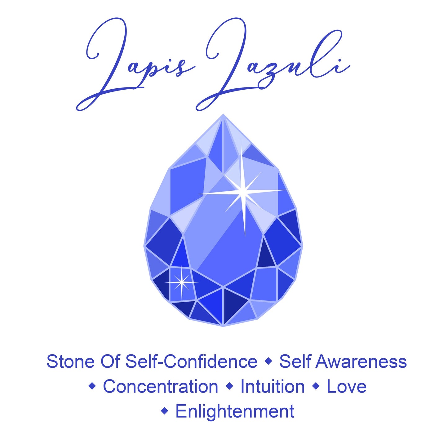 8mm Lapis Lazuli Gemstone Bracelet with Austrian Crystal Heart Charm, 18K Gold Plating, Healing Stone, Promotes Self-confidence, Intuition.