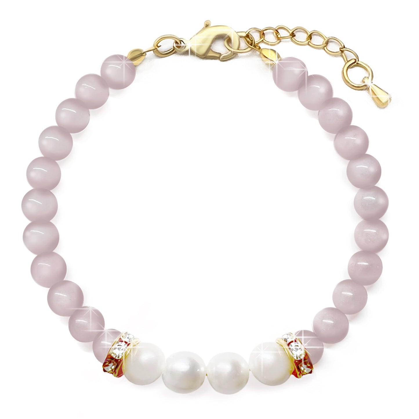 Real Freshwater Pearls & Genuine 6mm Bead Rose Quartz Gemstone Bracelet, 18K Gold Plating, Grade A Pearls, Love, Loyalty, Birthday, Bridesmaid, Bride.