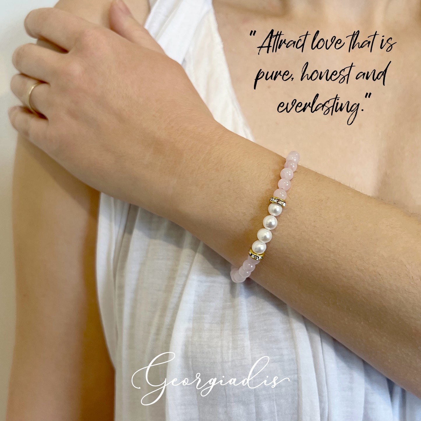 Real Freshwater Pearls & Genuine 6mm Bead Rose Quartz Gemstone Bracelet, 18K Gold Plating, Grade A Pearls, Love, Loyalty, Birthday, Bridesmaid, Bride.