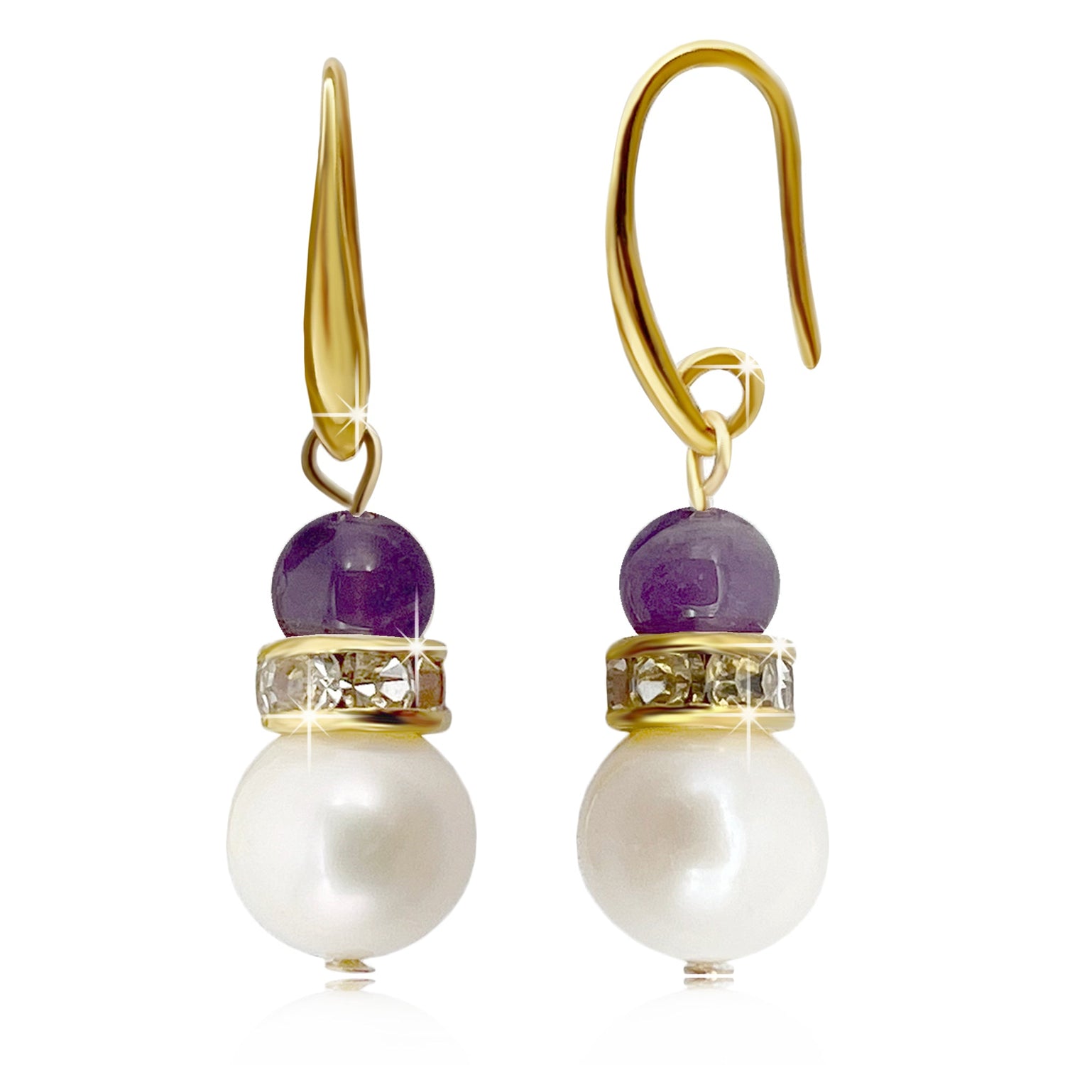 Gemstone Earrings with Pearls