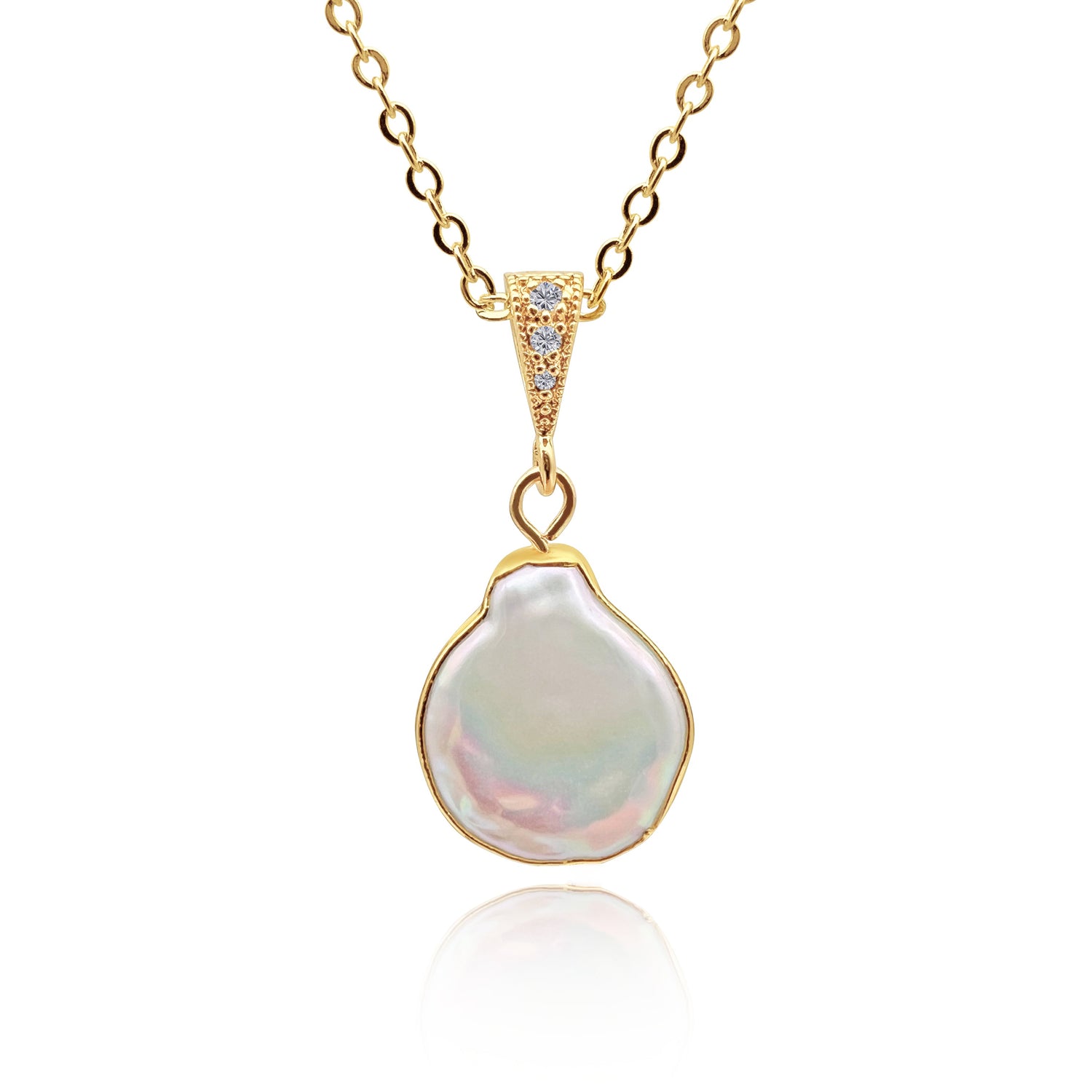 with Freshwater Blister Pearl Pendant Necklace