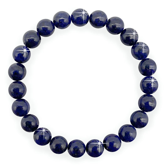 { Georgiadis } - Stunning 8mm Lapis Lazuli Gemstone Bracelet, Promotes Peace and Good Mood, Colour Therapy Blue, Loving Gift, Bracelet for Women