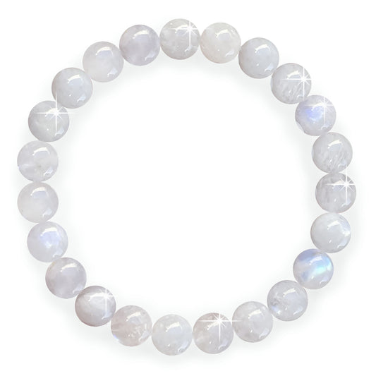 { Georgiadis } - Stunning 8mm Moonstone Gemstone Bracelet, Protection, Abundance and Happiness, June Birthstone, Loving Gift, Bracelet for Women