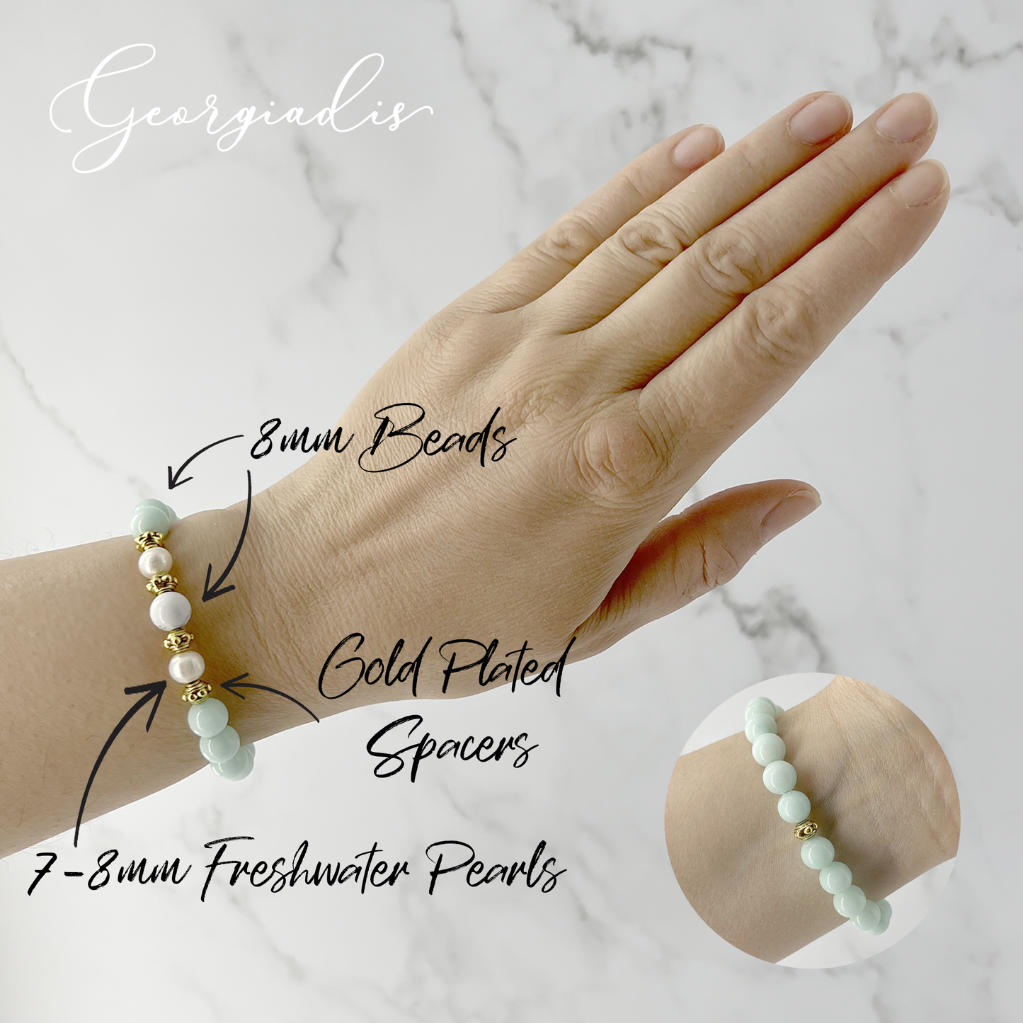 Beautiful Real Freshwater Pearls, Malaysia Jade and Howlite Bracelet, featuring Grade A, High Luster Pearls and Stunning Gemstones, Healing.