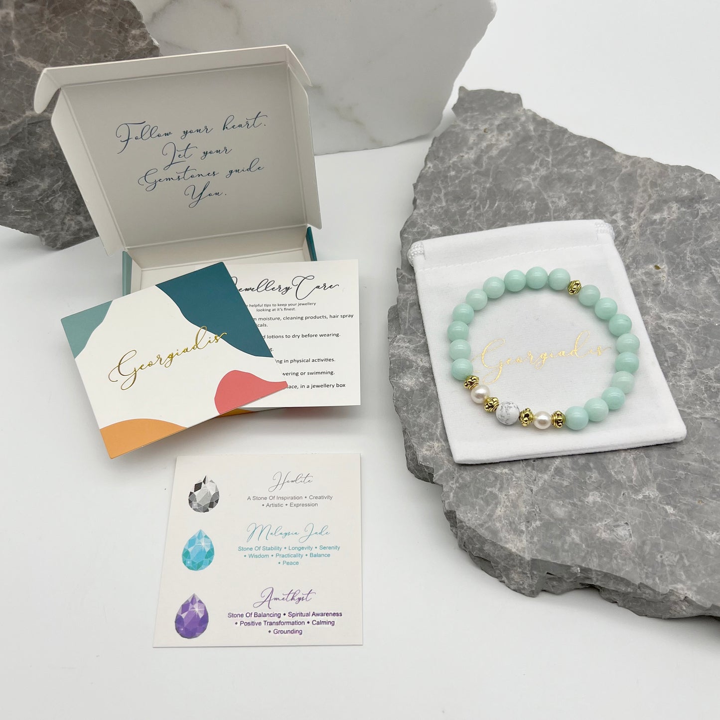 Beautiful Real Freshwater Pearls, Malaysia Jade and Howlite Bracelet, featuring Grade A, High Luster Pearls and Stunning Gemstones, Healing.