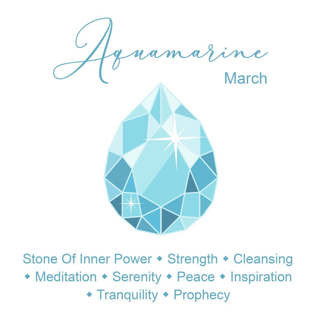 8mm Aquamarine Bracelet for Women with Austrian Crystal Heart Charm, 18K Gold Plated, Healing Stone for Calm & Clarity, March Birthstone, Gift, Bracelet For Women