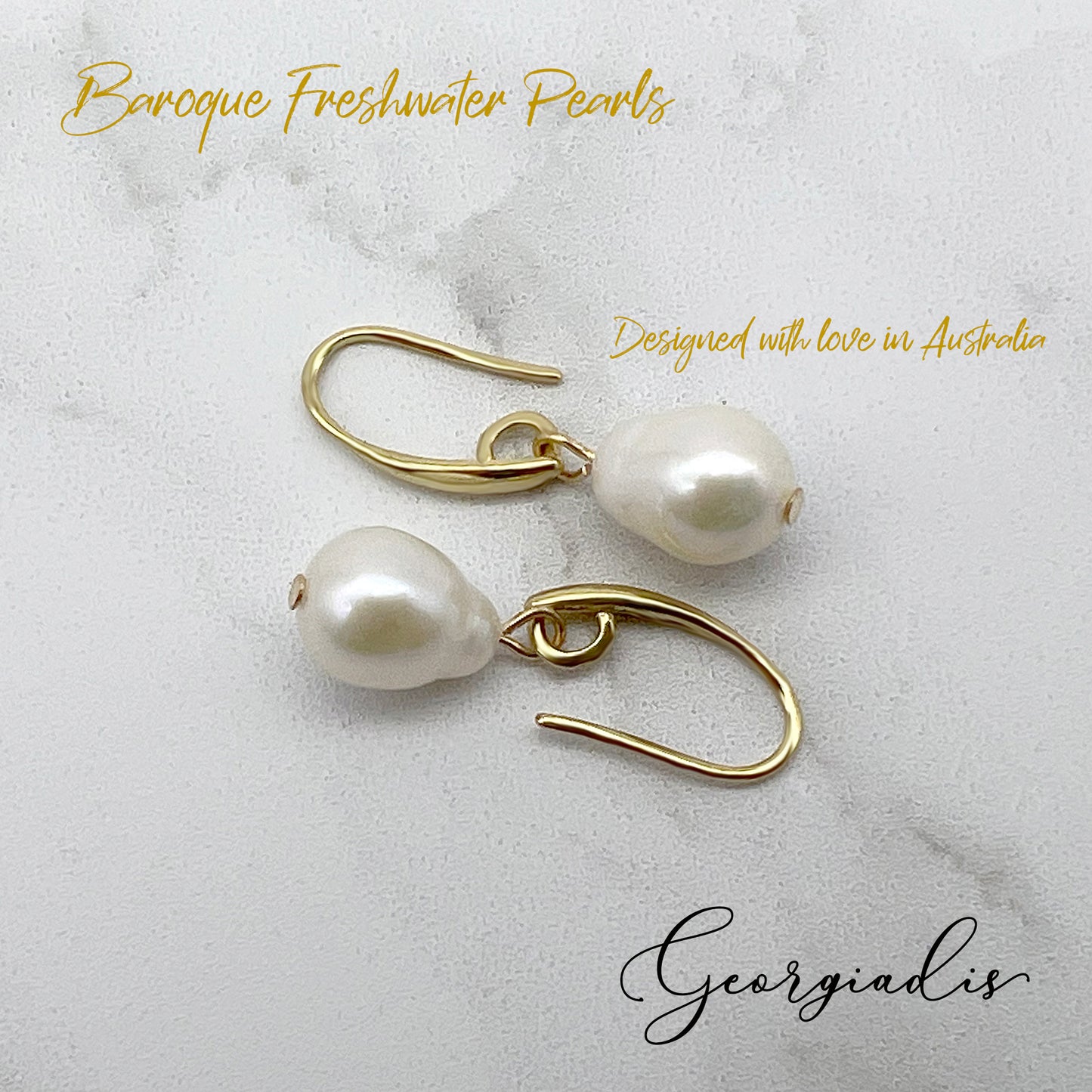 Elegant Baroque Freshwater Pearl Drop Earrings, Grade A High Lustre White Pearls. Symbol of Beauty, Wealth, Prosperity and Intuition, Gift Box.