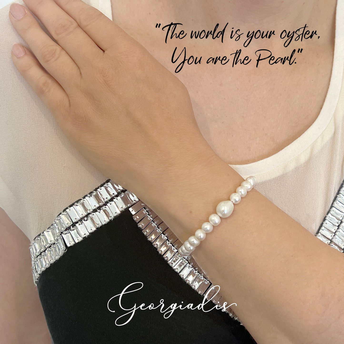 Beautiful Genuine Grade A High Luster White Baroque Pearl and Pearls, 18k Gold Plated Lobster Clasp, Protection, Love, Intuition, Wisdom, Abundance.