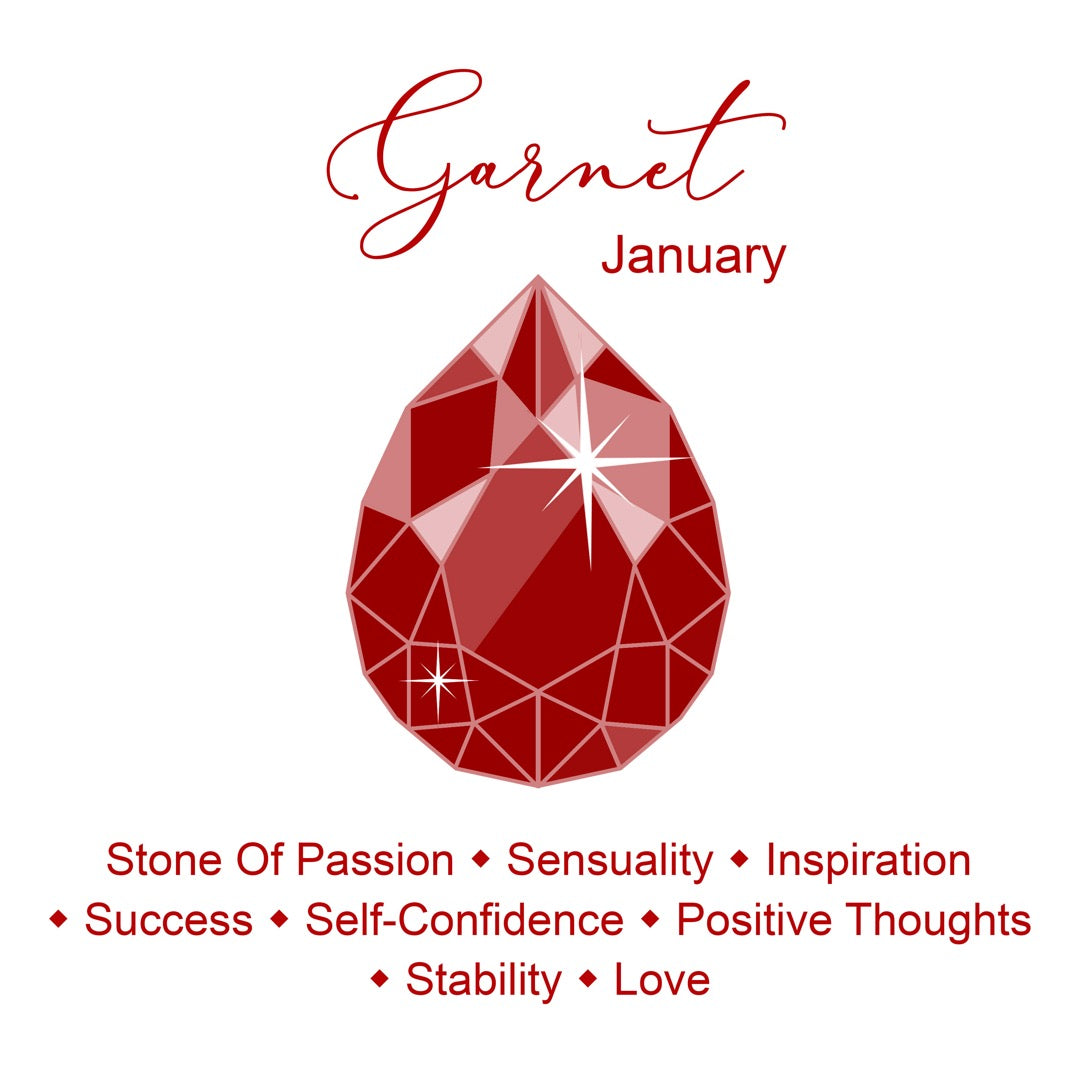 8mm Garnet Bracelet for Women with Austrian Crystal Heart Charm, 18K Gold Plated, Healing Stone for Love & Vitality, January Birthstone, Gift, Bracelet For Women