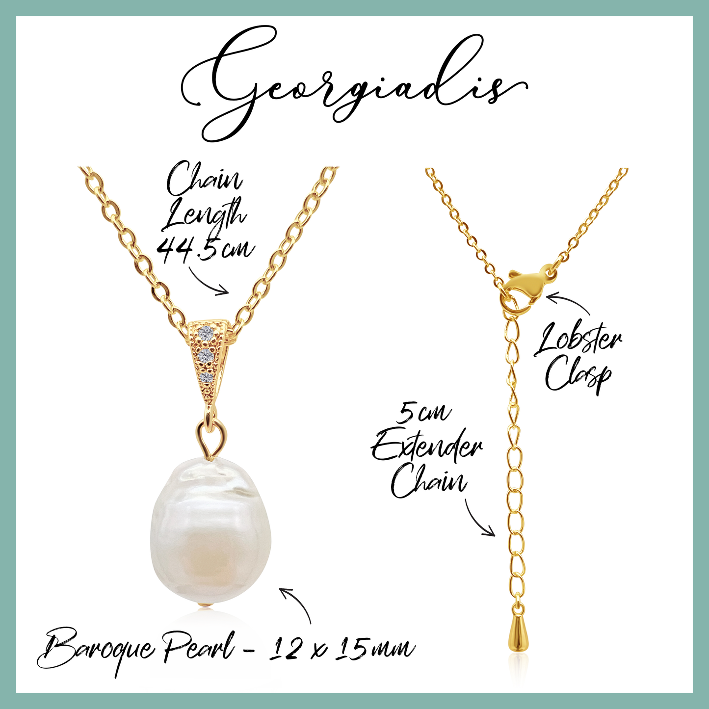 Baroque Pearl Pendant Necklace for Women – Genuine Irregular Freshwater Pearl with 18K Gold Plated Chain, Elegant Minimalist Pearl Necklace, Luxury Gift, Birthday, Anniversary & Brides.
