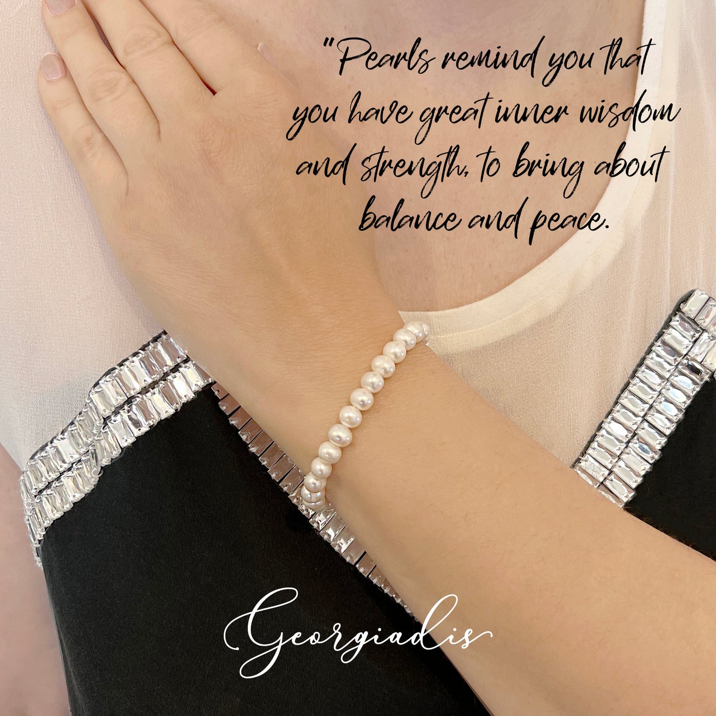 Beautiful Genuine Grade A 7-8mm White Freshwater High Luster Pearls, 18k Gold Plated Lobster Clasp, Clarity, Protection, Love, Intuition, Abundance.