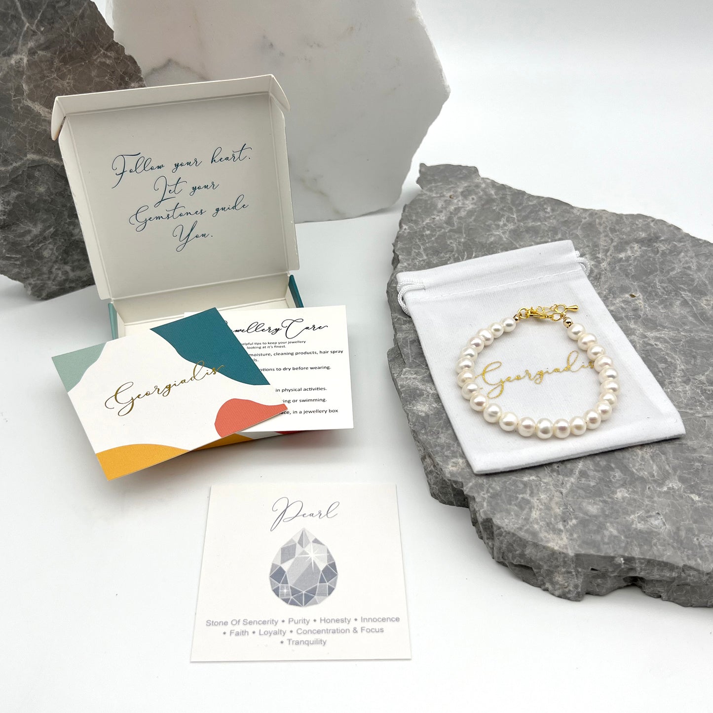 Beautiful Genuine Grade A 7-8mm White Freshwater High Luster Pearls, 18k Gold Plated Lobster Clasp, Clarity, Protection, Love, Intuition, Abundance.